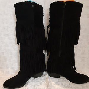 Not Rated brand Fringe boots size 7.5 low heel.